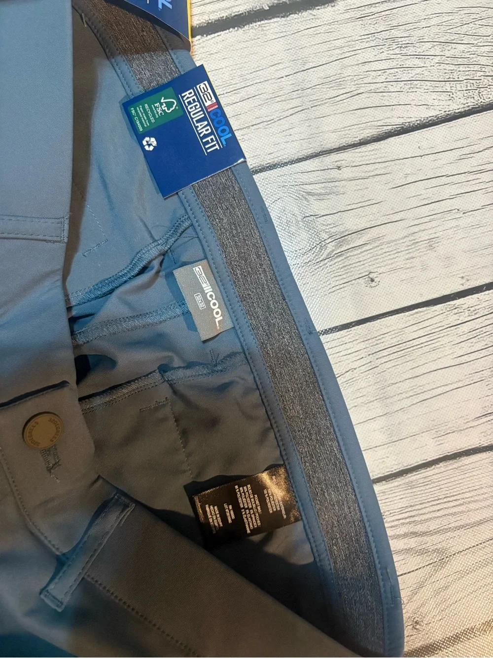 NWT 32 Degrees Cool Mens Regular Fit Stretch Pants 32x32 Blue Chino Tech